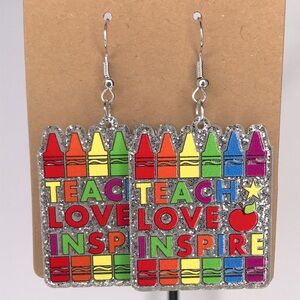 Teacher Style Sparkling Dangle Earrings Acrylic